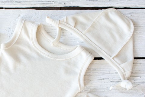 Premature baby clothes from natural Merino wool - GREEN ROSE